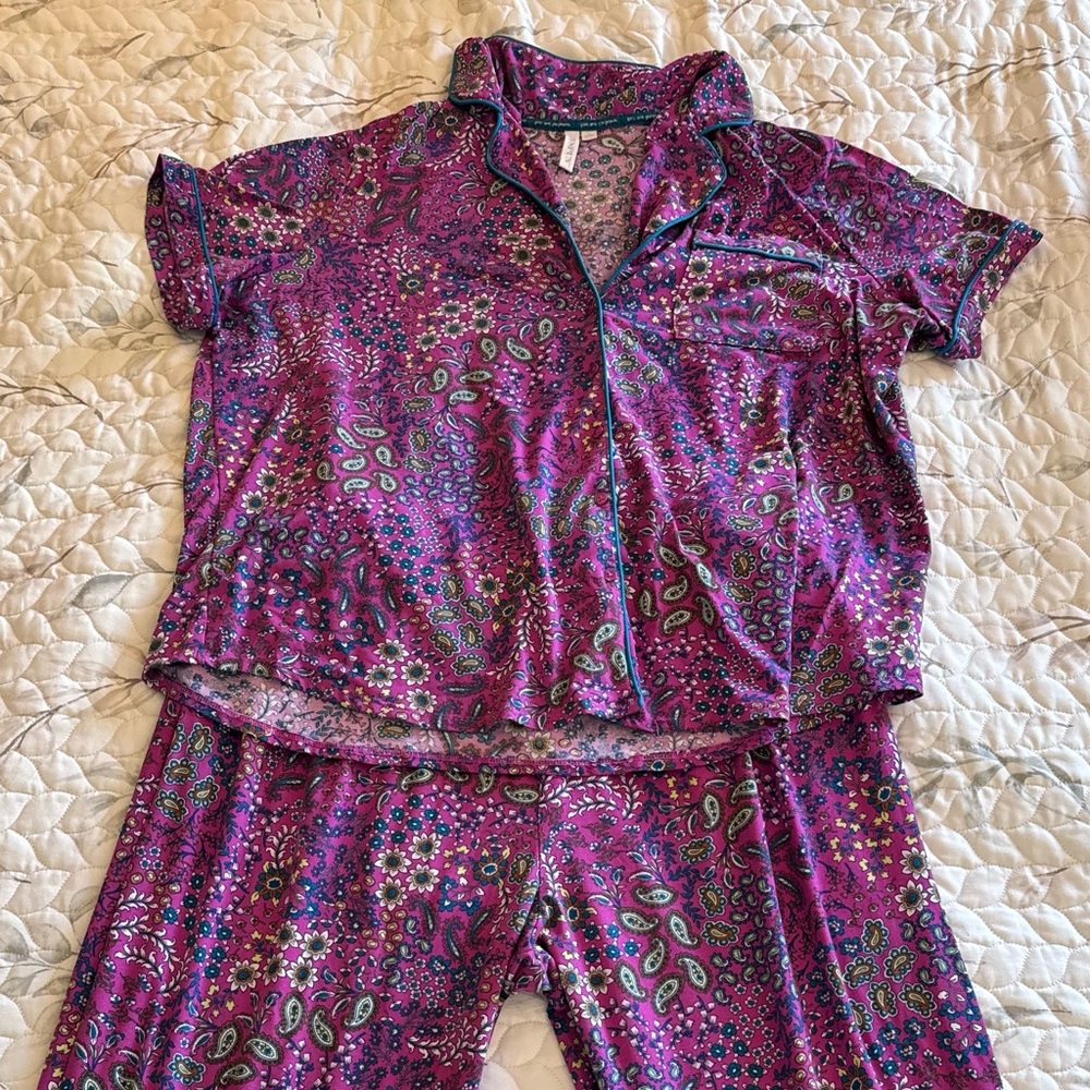 Purple Paisley Pajama Set